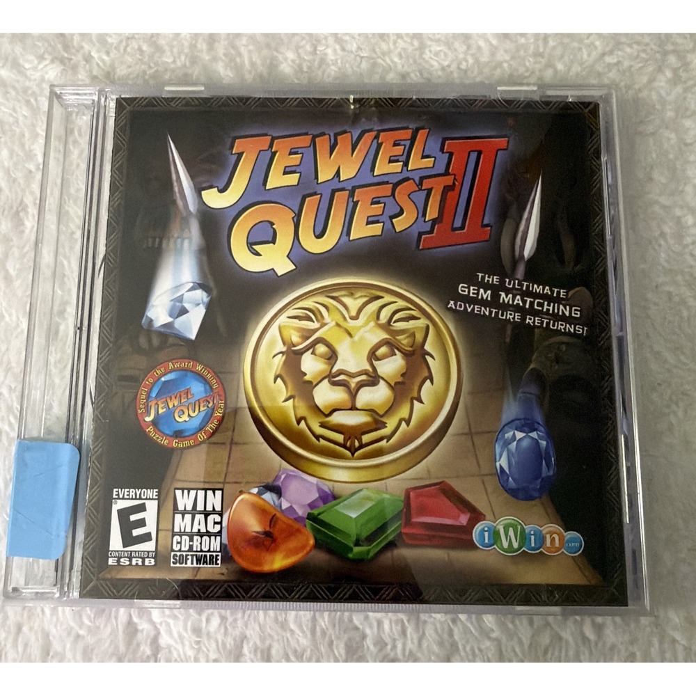 Jewel Quest II PC CD ROM iWin Gem Matching Vtg Sodtware Game Computer